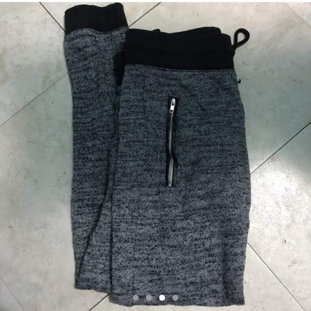 Gray and black joggers